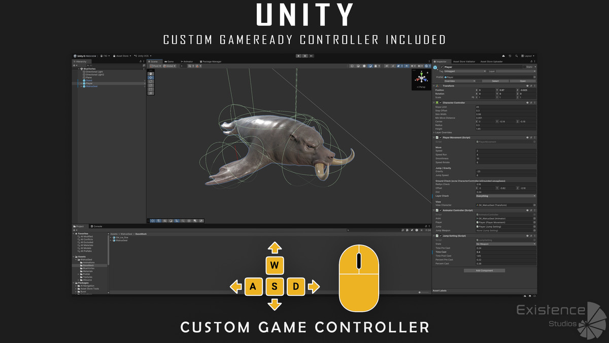 Walrus Seal - Underwater Enemy Creature