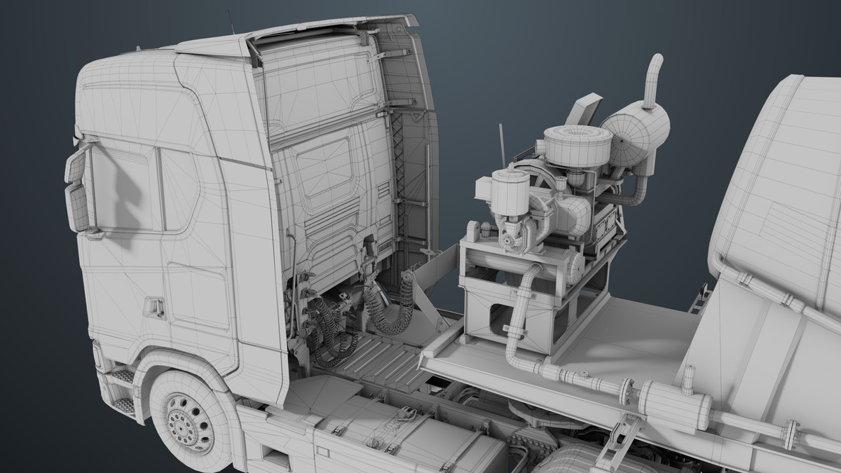 Chassis06 Cement Trailer 01 White URP HDRP Textures