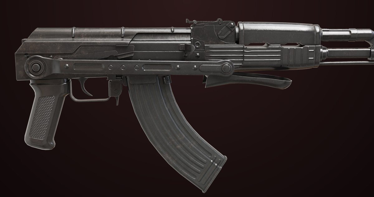 AKMS Light Machine Gun 10 Metal URP HDRP Textures