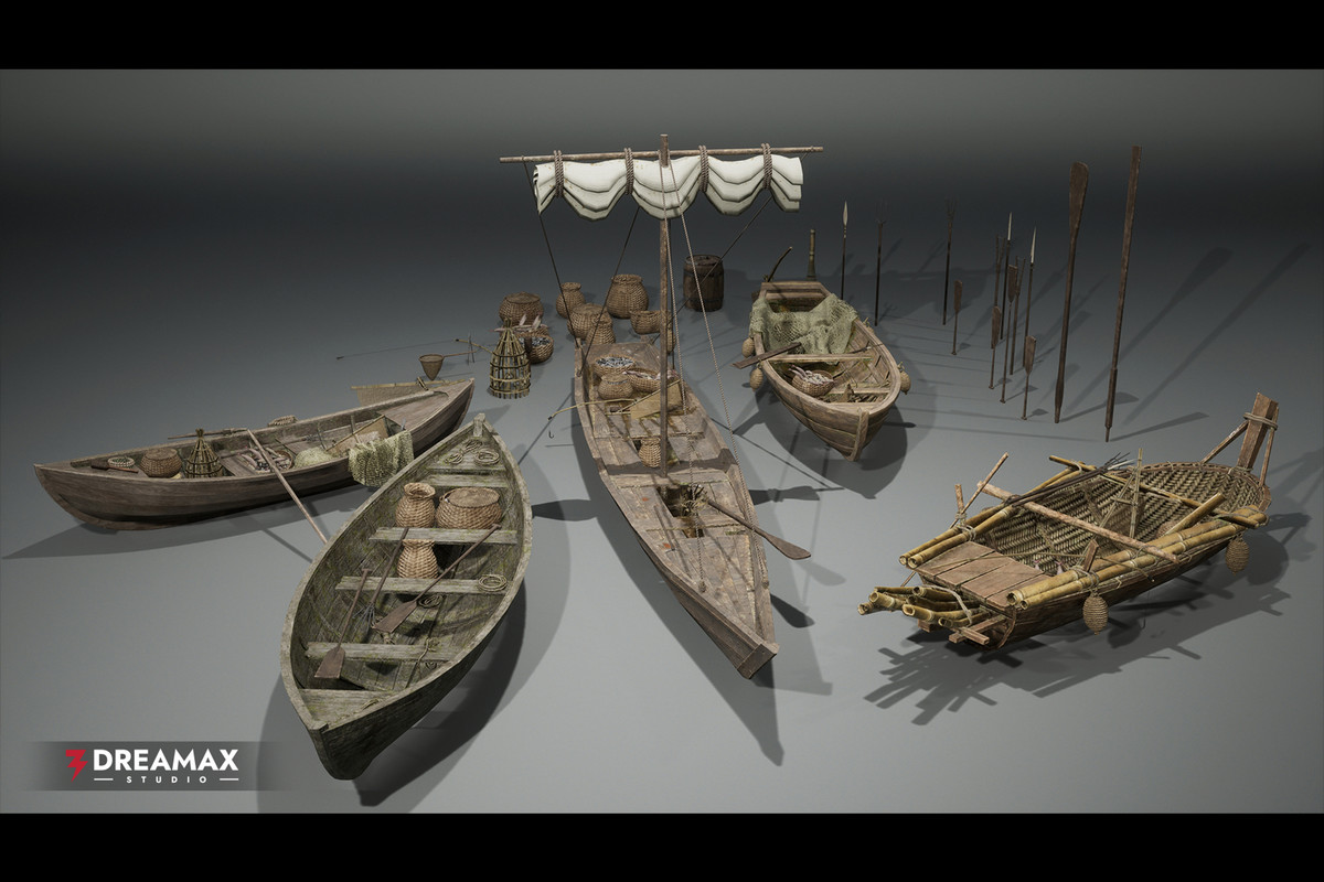 Medieval Fishing Boats Pack Vol. 1 – Fishing Tools & Traps