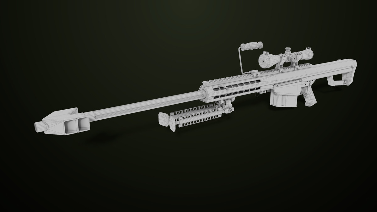 Sniper Rifle 02 Black and Sandal Single Map URP HDRP