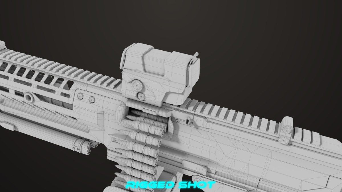 Machine Gun 14 Brown URP HDRP Textures