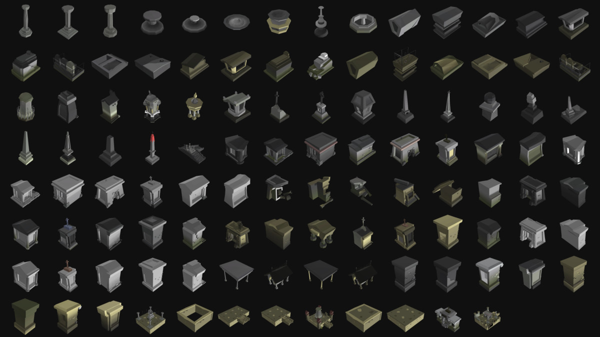 Gravefield Cemetery Kit - PRO (800+ assets)