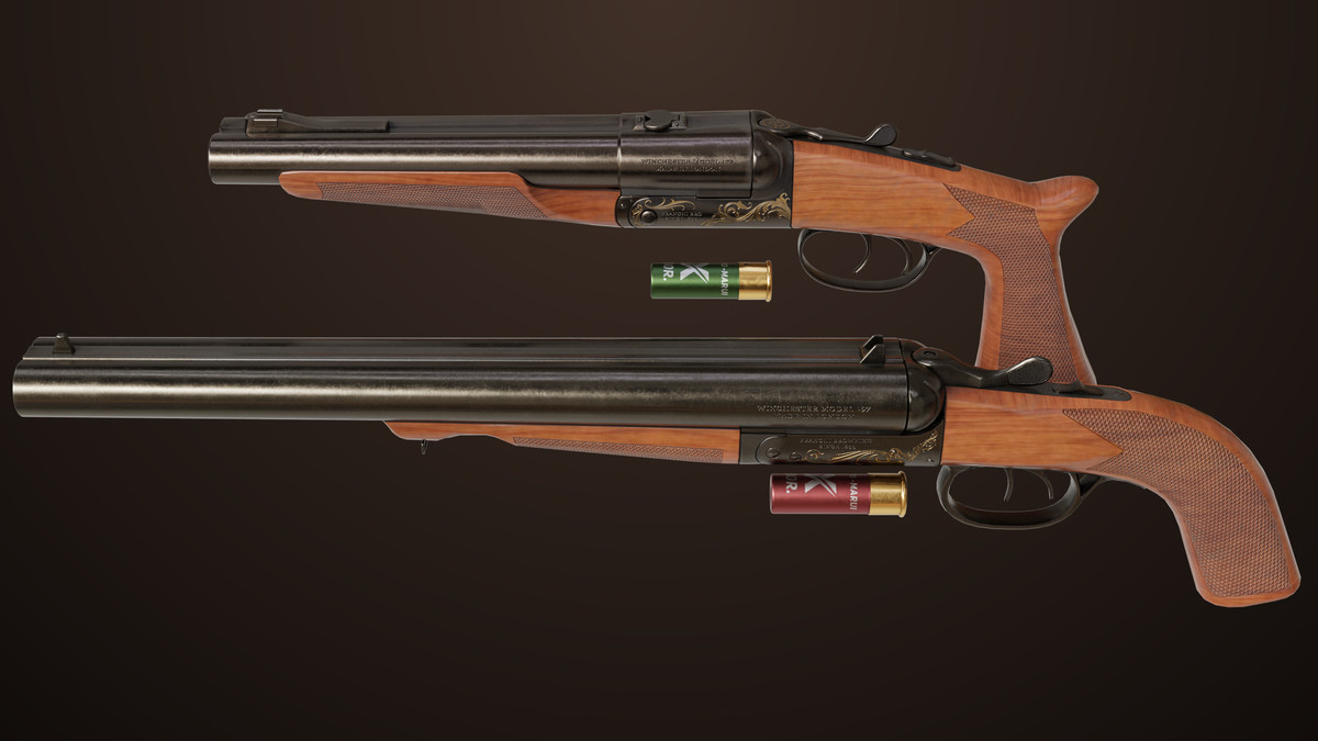 Small Medium Shotgun Black Single Mat URP HDRP Textures
