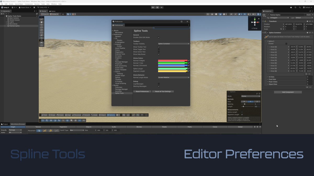 Spline Tools for Unity Splines