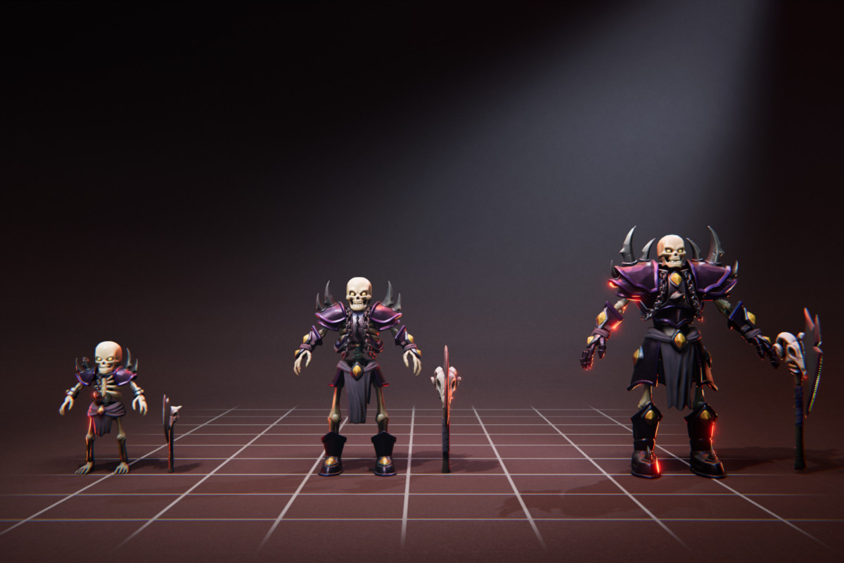 Dark Knight Skeleton - 3 Characters + Animations
