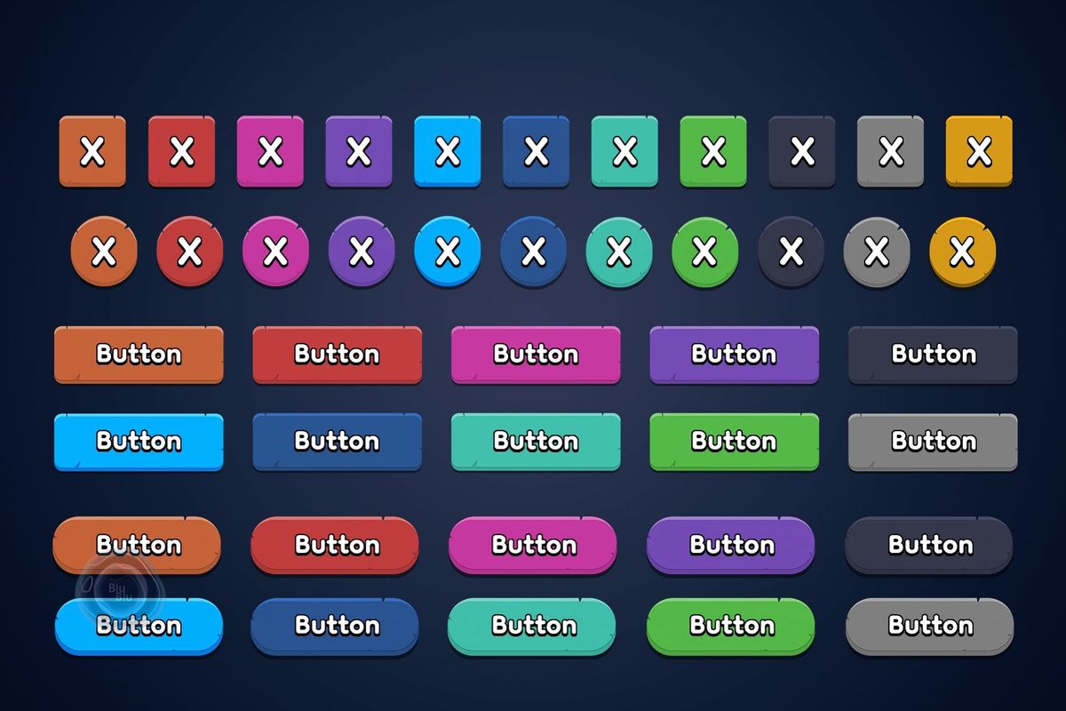 Dark Fantasy GUI + Icons Bundle + PSD GUI files + AI Icons files