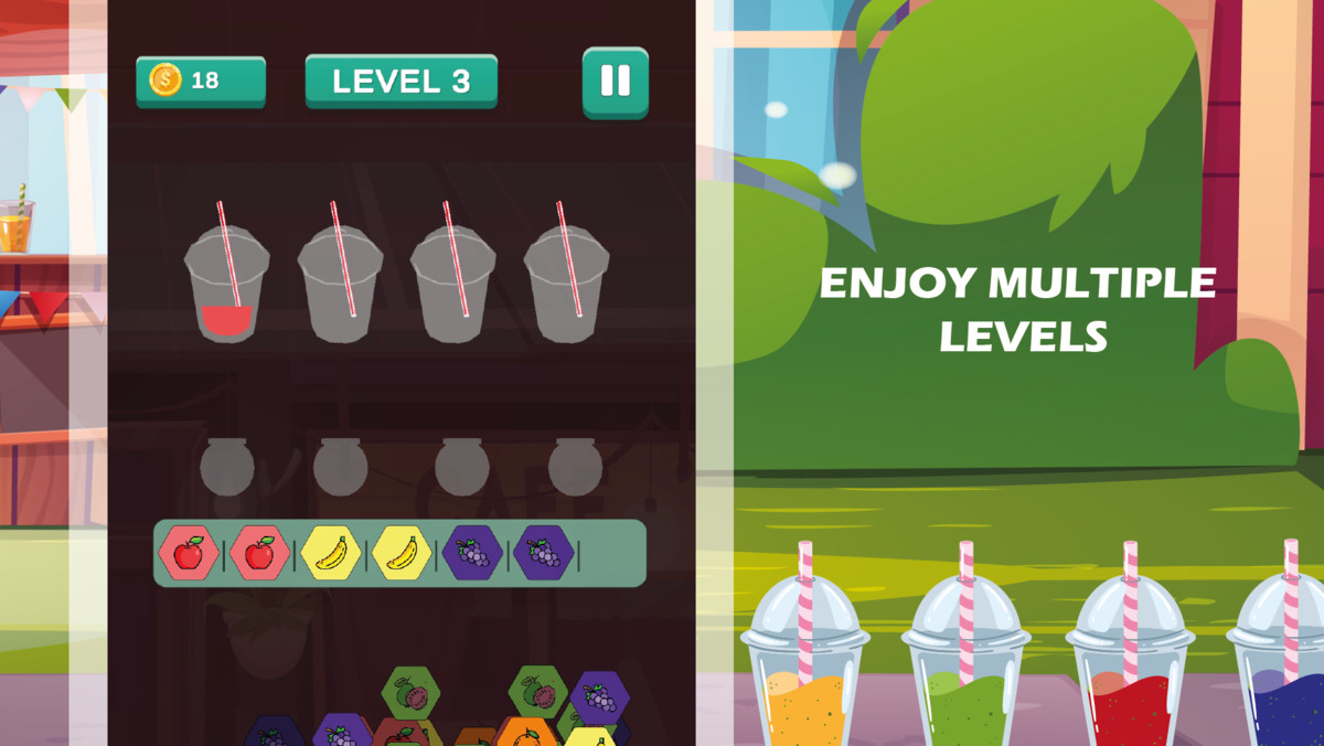 2D Juice Blast – Liquid Tile Puzzle Game Template