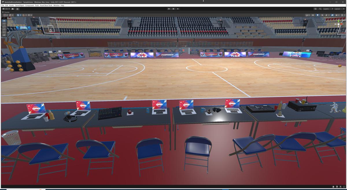 Basketball Arena Stadium Interior - Modular Environment 3D Level