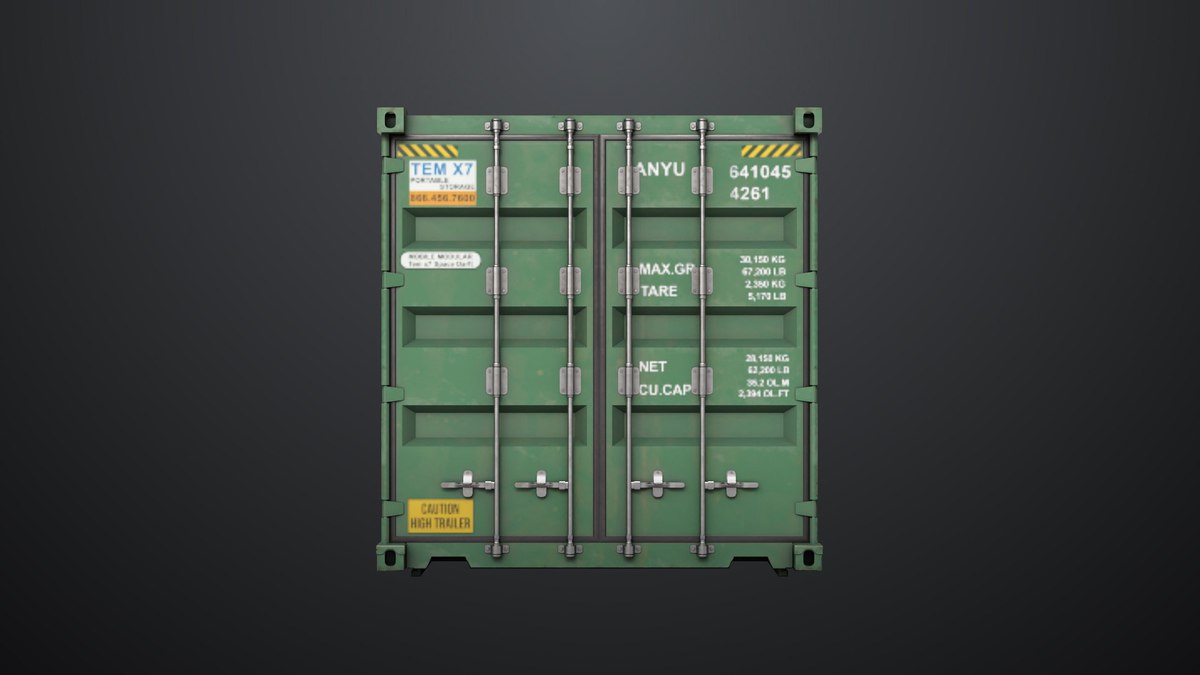 5 Cargo Container 20ft Single Mat URP HDRP Textures