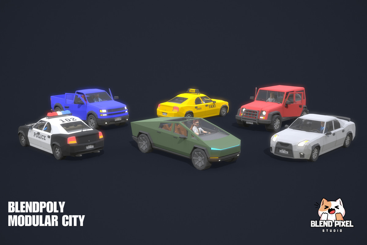 BlendPoly Modular City - Low Poly Assets