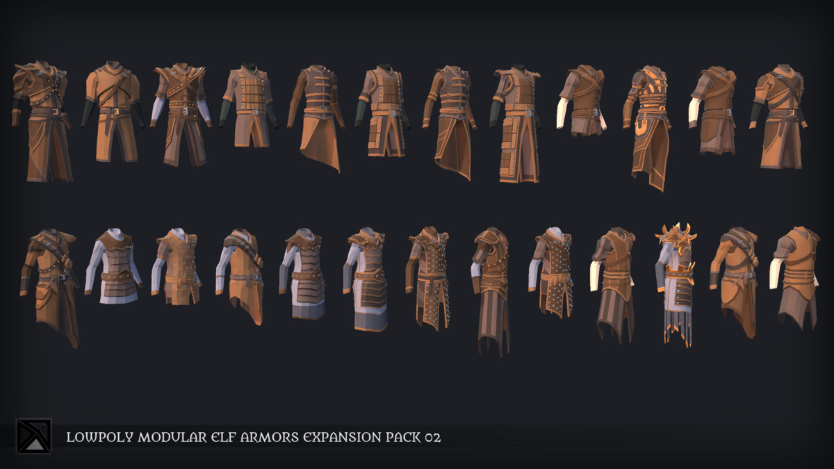 Lowpoly Elves Modular Armors Ex2 - MEDIEVAL FANTASY SERIES