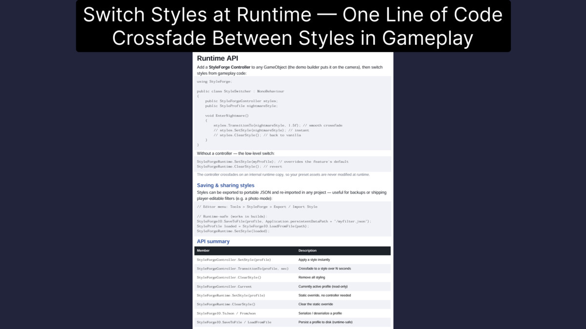 StyleForge — Stylized Post Processing & Art Style Editor (URP)