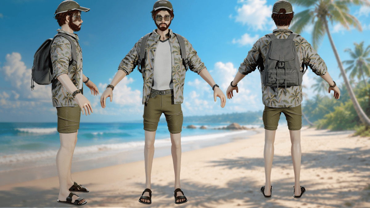 Casual Summer Guy – Modular Game Character