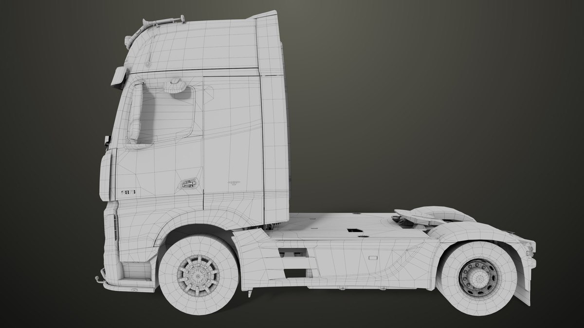 Heavy Truck Chassis 03 With Interior URP HDRP Textures