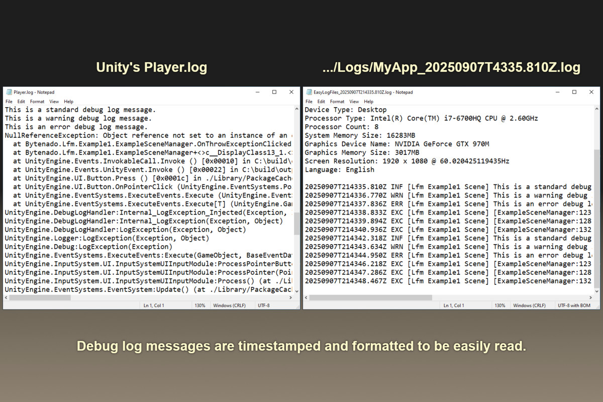 EasyLogFiles : Debug Logs to File