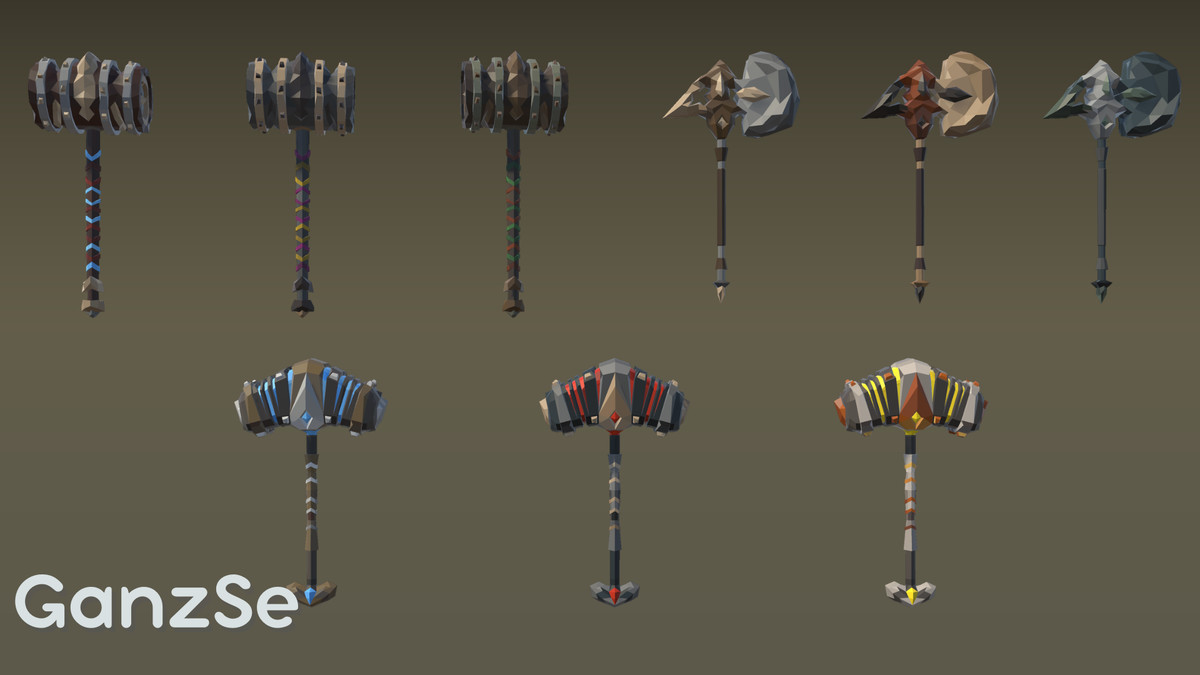 GanzSe FREE Weapons - Fantasy Low Poly Pack
