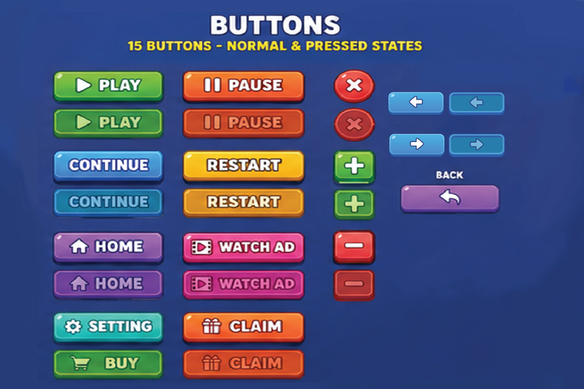 Hyper Cartoon UI Kit - Mobile Game GUI Pack