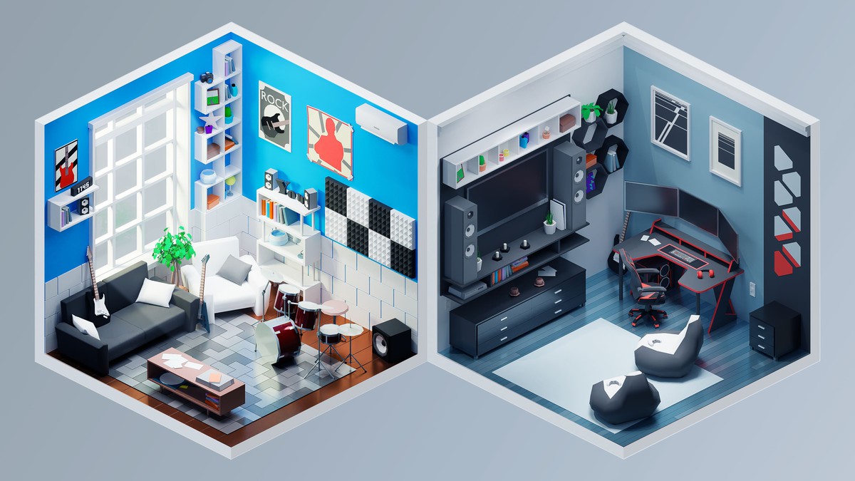 Interior 2 - Low Poly 3D Models Pack