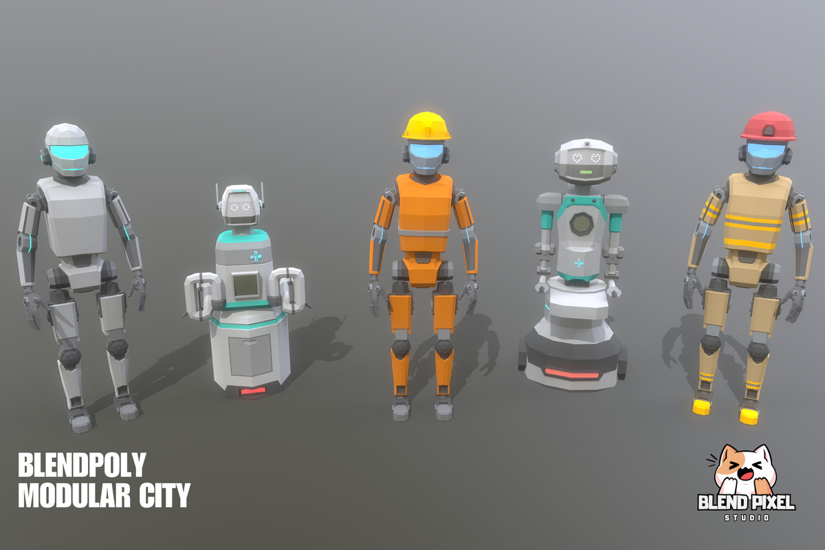 BlendPoly Modular City - Low Poly Assets