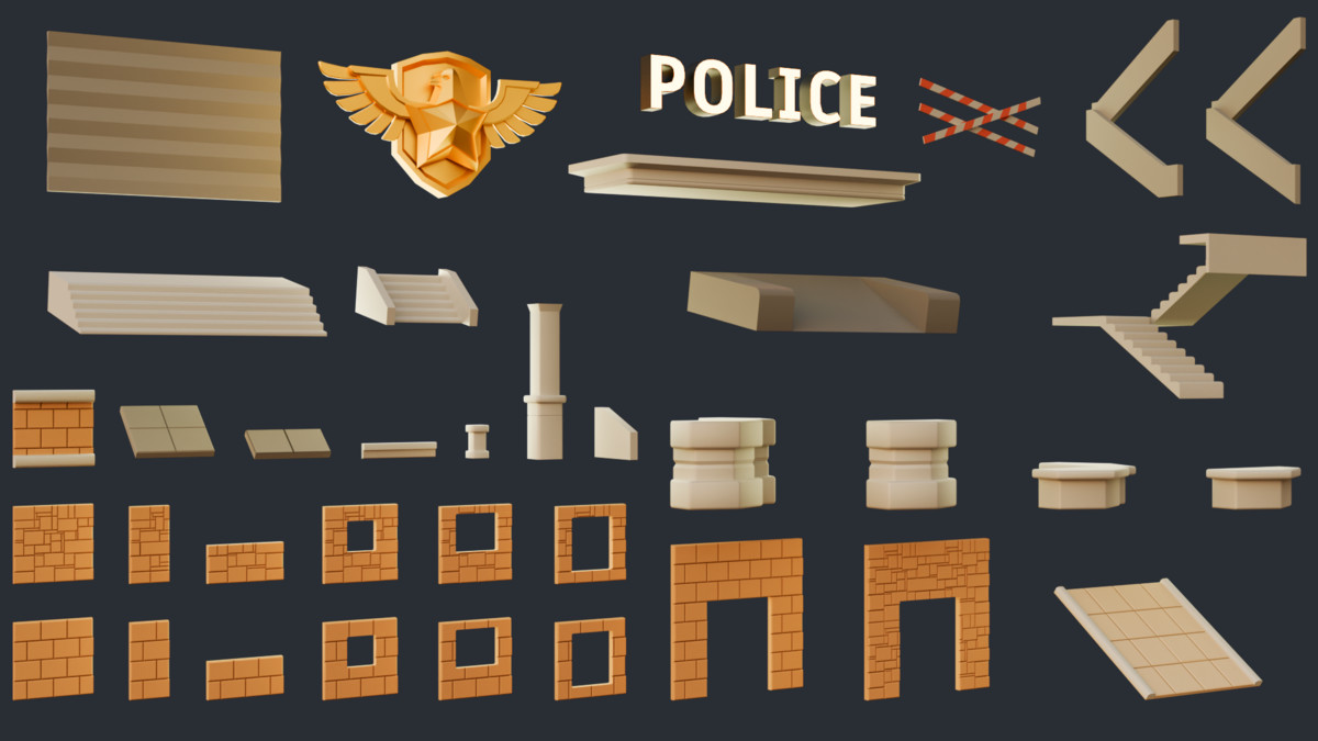 Low Poly Police Station - Thinkix Studios