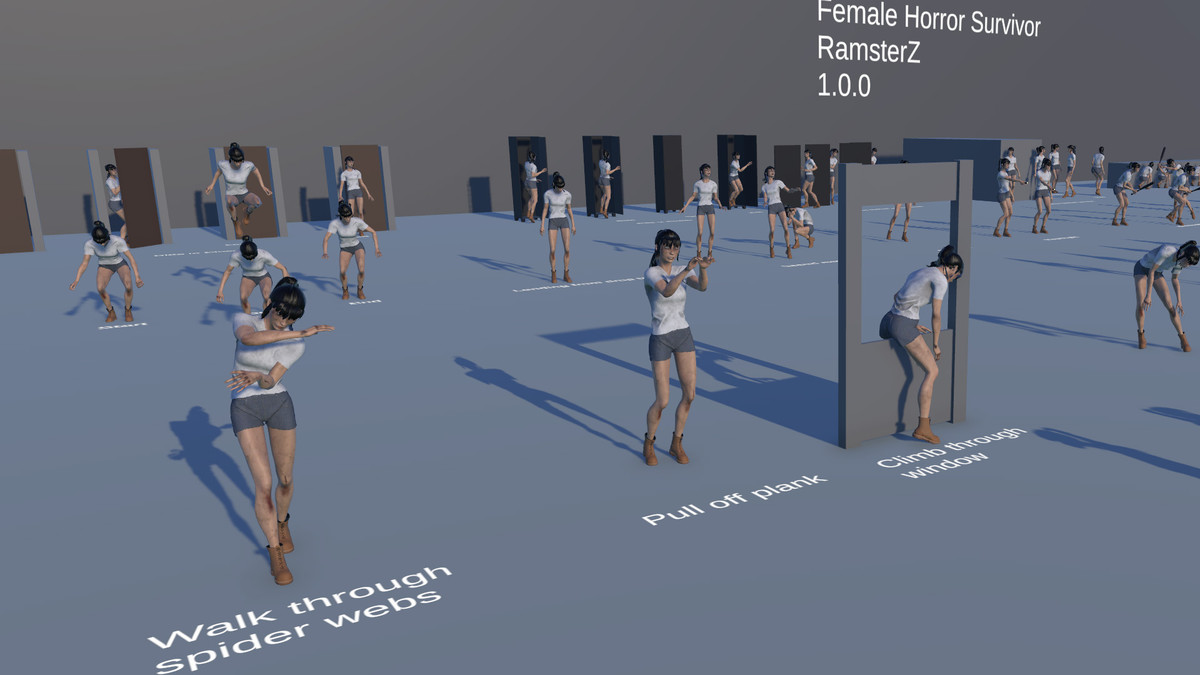 Female Horror Survivor Animations