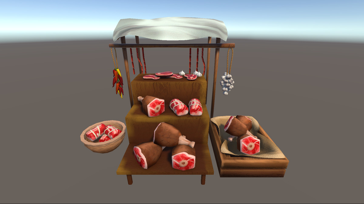 Stylized Hand-Painted Market Stalls & Props