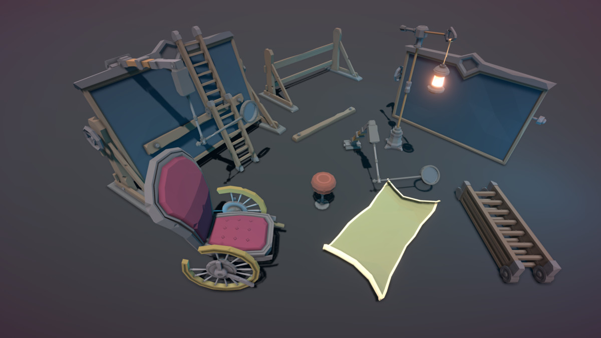 STYLIZED Fantasy Magitech Laboratory - Low Poly 3D Art