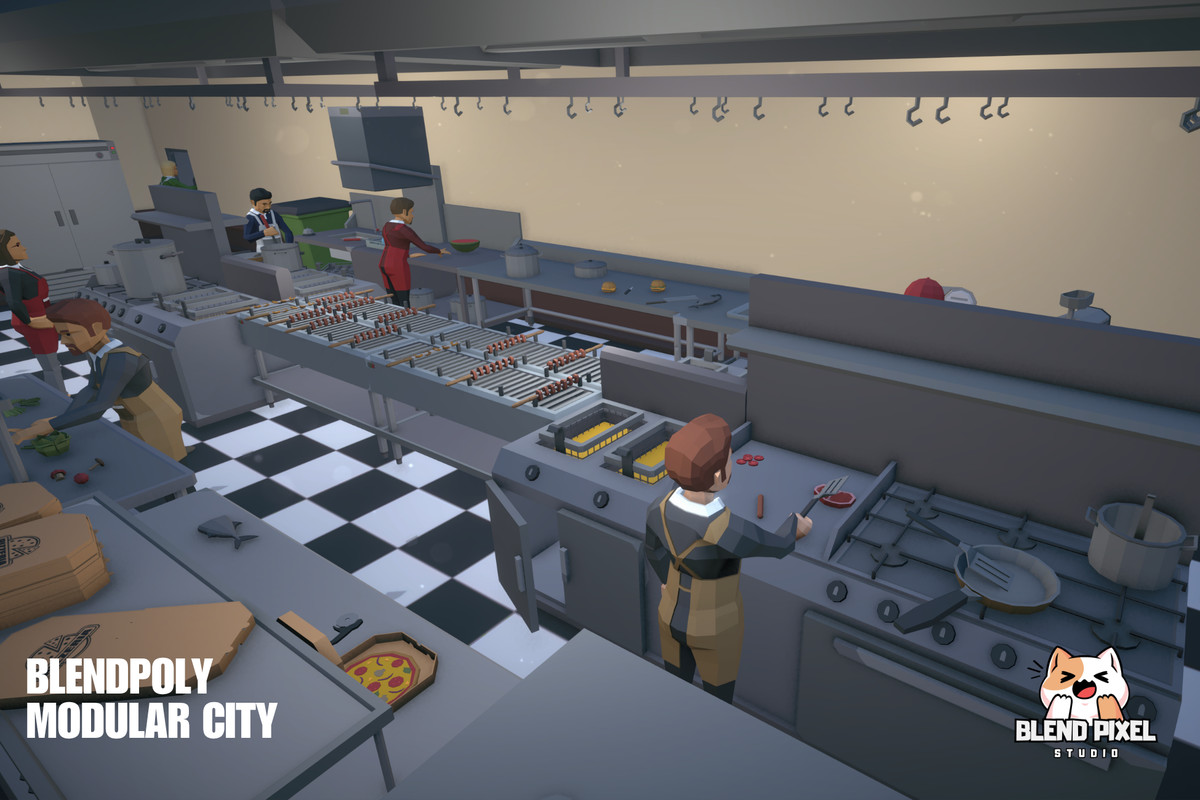 BlendPoly Modular City - Low Poly Assets