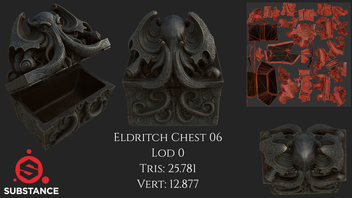 6 Treasure Chests - Eldritch Themed - Dark Fantasy