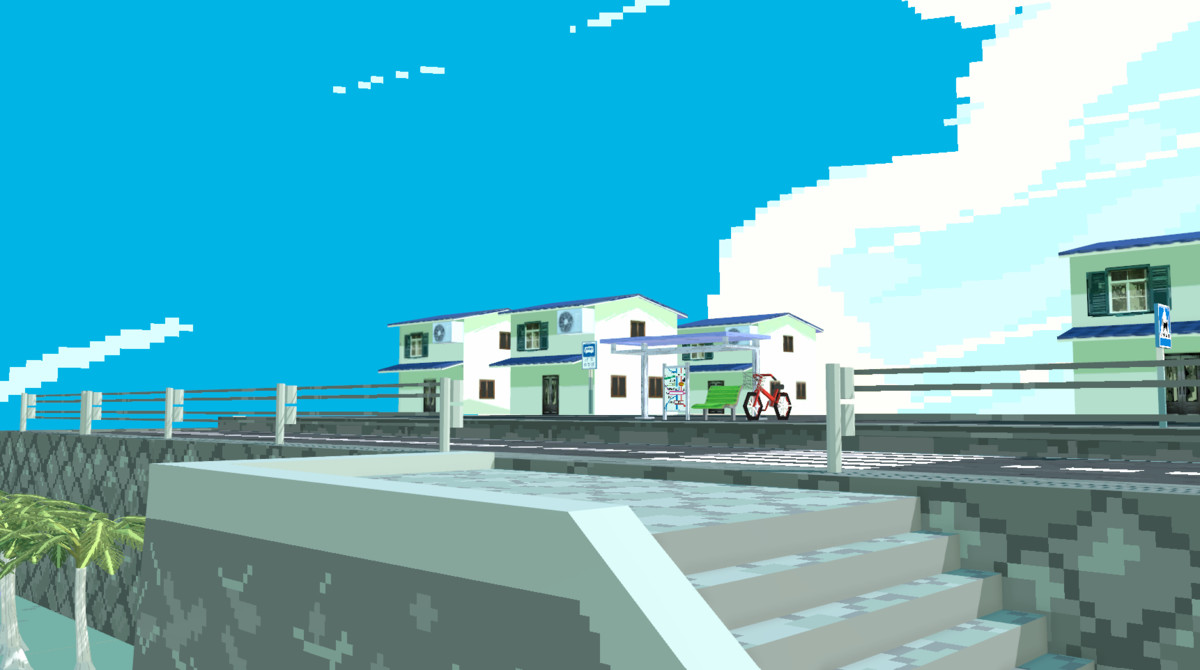 Low Poly Pixel World: Road to Kamakura