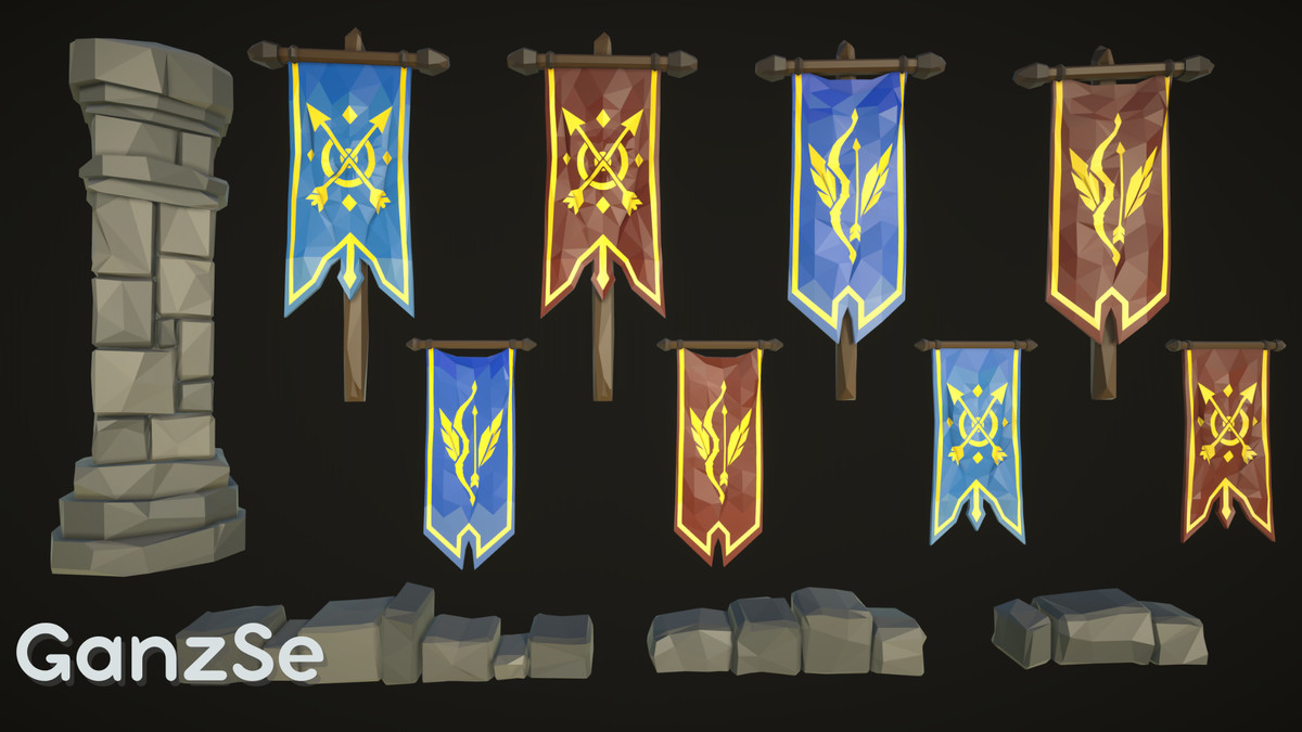 GanzSe Archery Range - Modular Low Poly Environment