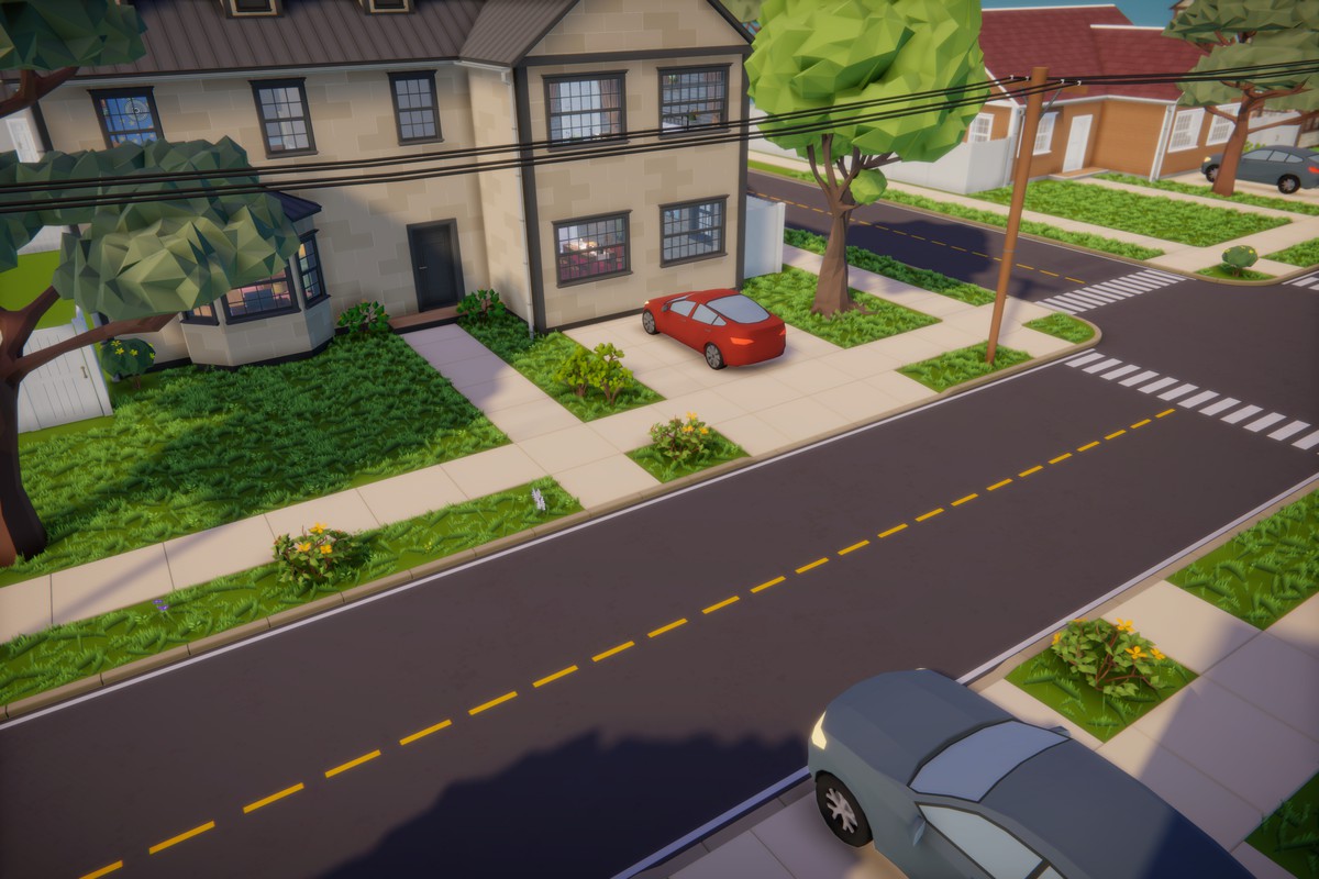 Low Poly Cartoon House Interior & Exterior