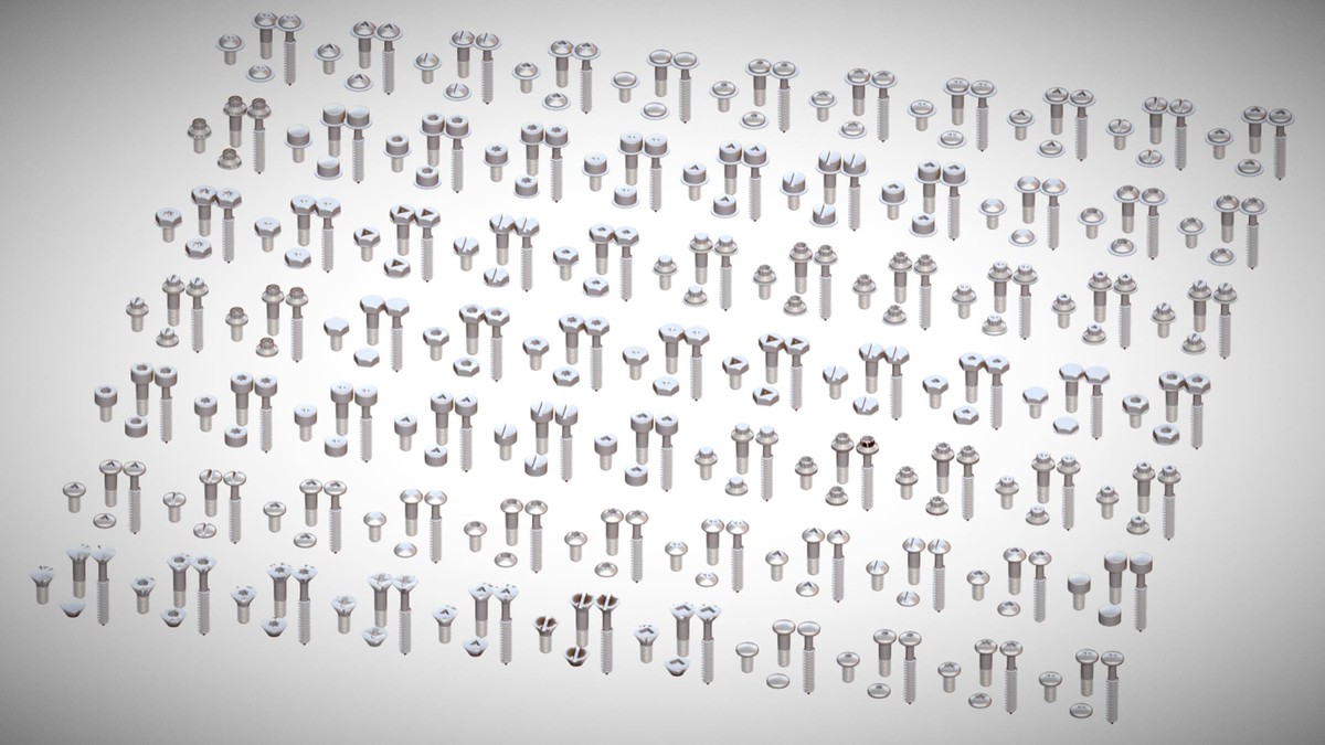 308 Bolt Screw & Head Pack - Low Poly Realistic Kitbash - Industrial Props Set
