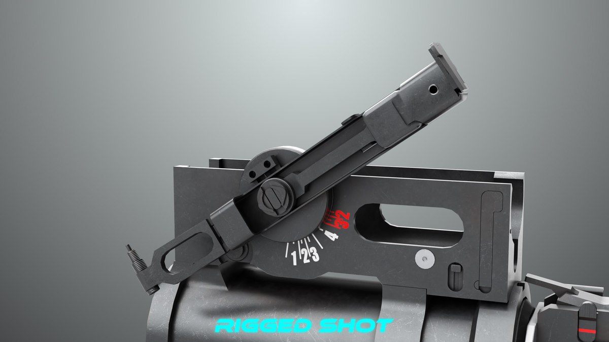 6 Grenade Launcher Black URP HDRP Textures