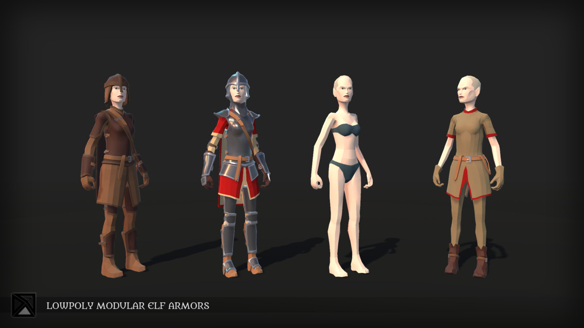 Lowpoly Elves Modular Armors - MEDIEVAL FANTASY SERIES