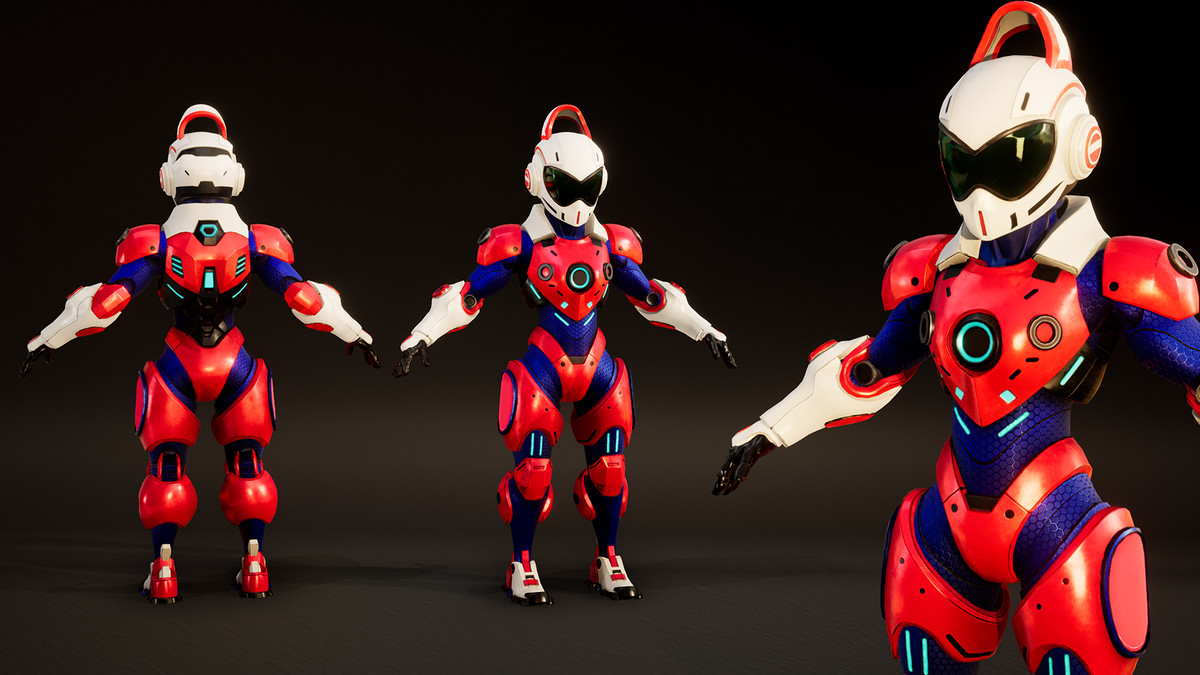 Stylized Sci-Fi Boy 2 Character (3 Skins)