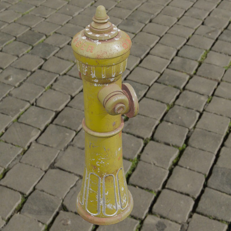 Rusty Fire Hydrant – Low Poly PBR with LODs (4 Variations)