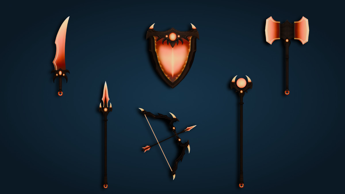 Hand-painted Fantasy Weapons: Cosmic, Ghost, Fire & Medieval