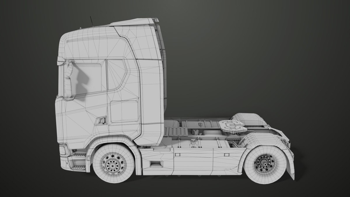 Heavy Truck Chassis 06 Interior Blue and Green URP HDRP Textures