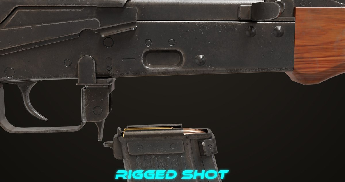 AKMS Light Machine Gun 10 Wood URP HDRP Texture