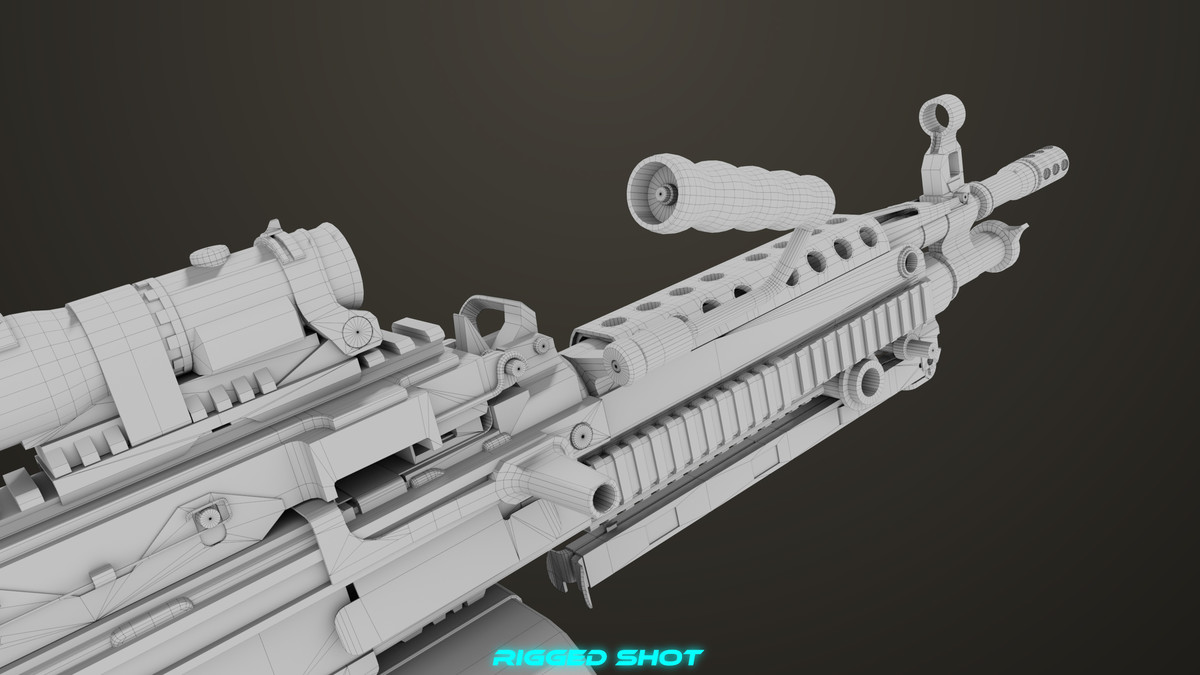 Machine Gun Sandal and Black Ammo Box URP HDRP Textures