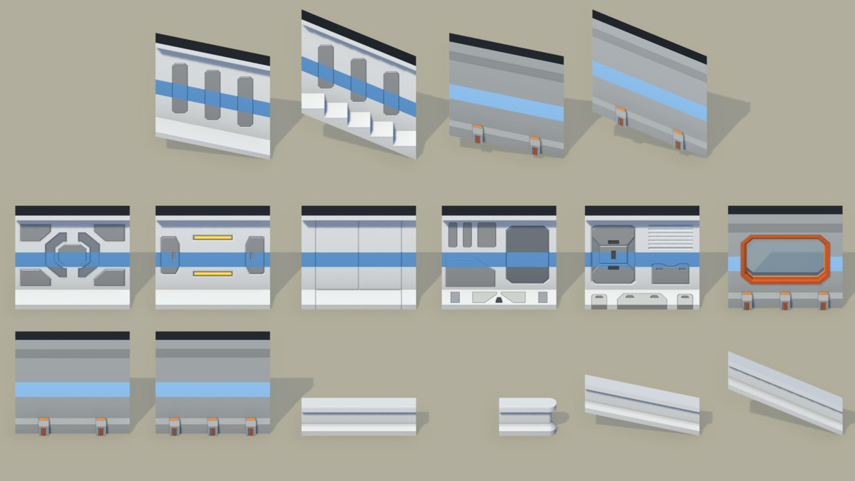 Sci-Fi Interior Modular Kit Bundle 01