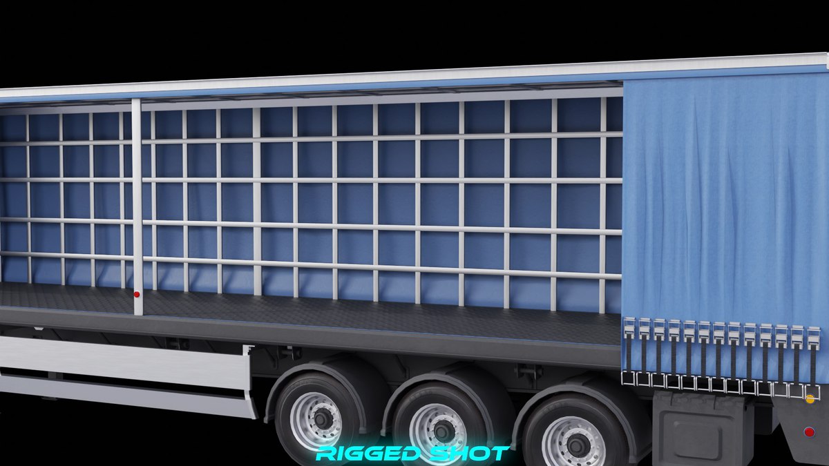 Curtainsider Semi Trailer URP HDRP Textures