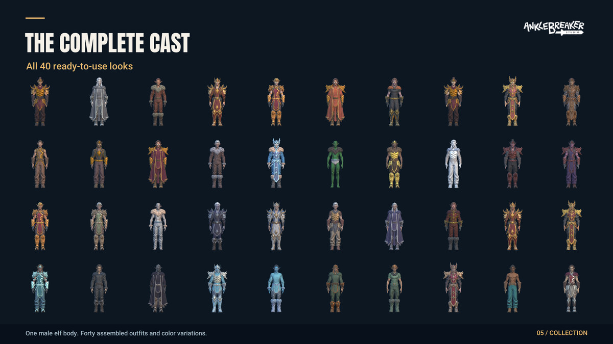 Stylized Elves Characters - Facial & Body Rig