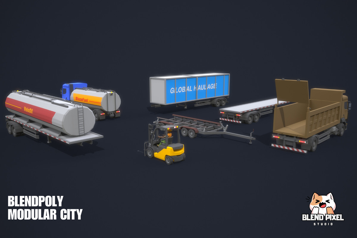 BlendPoly Modular City - Low Poly Assets