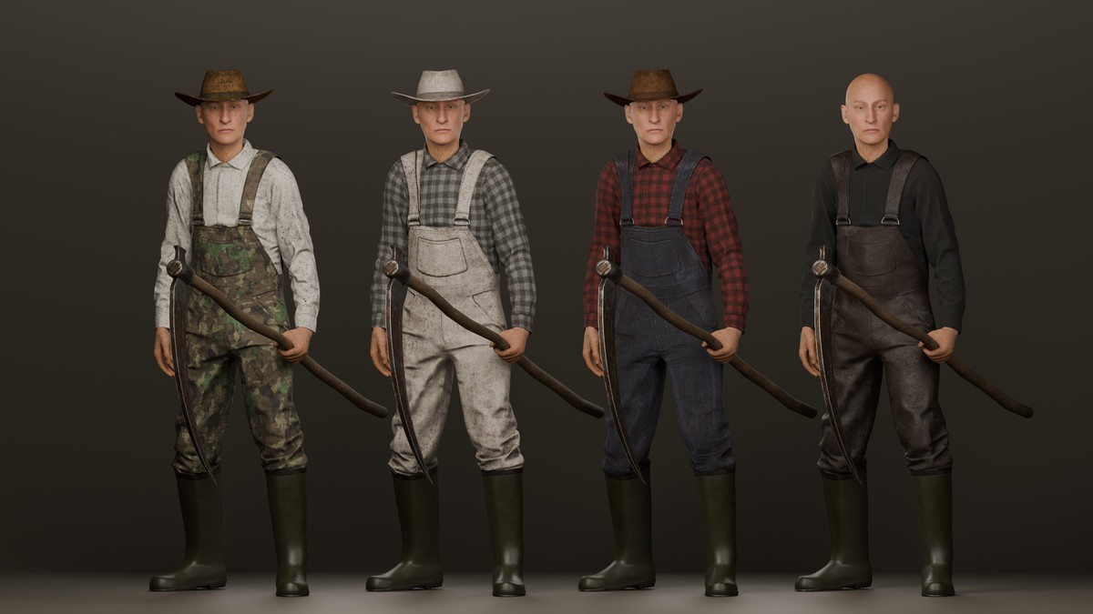 Farmer with scythe