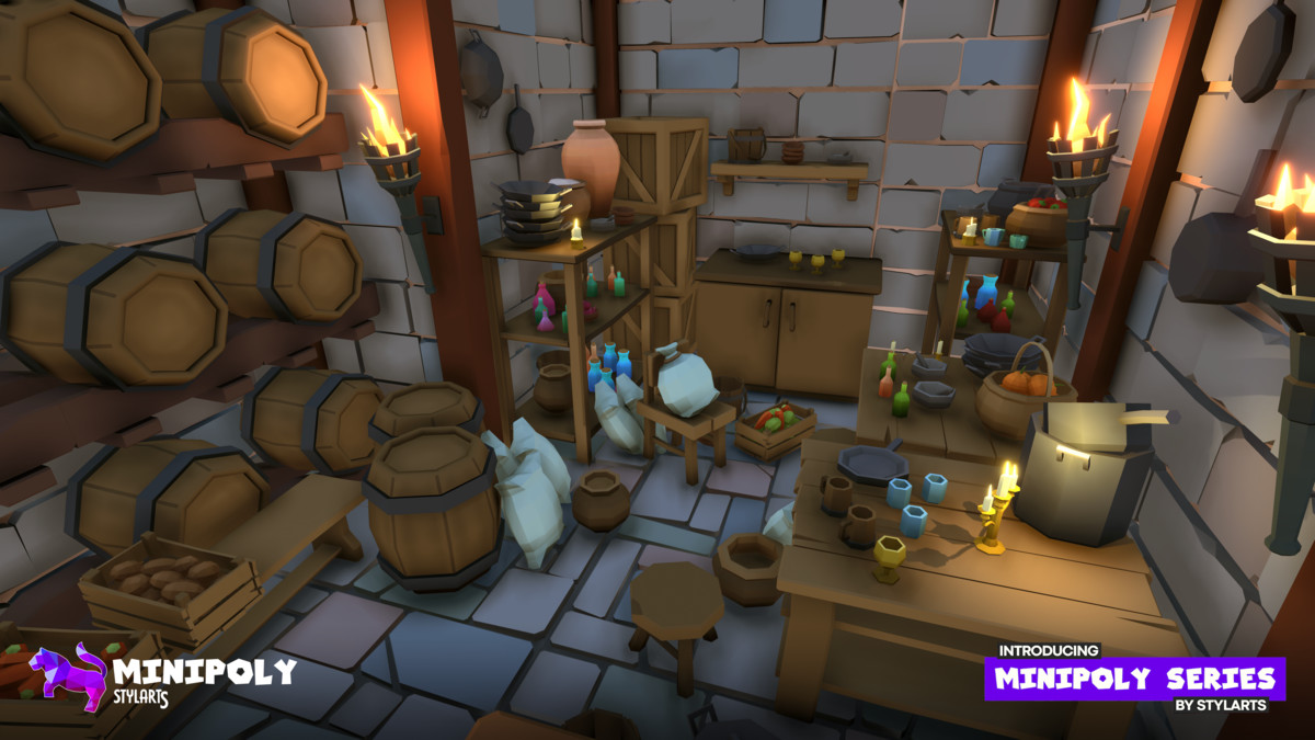 Minipoly Series - Fantasy Kingdom Interior ( Stylized Lowpoly Environment )