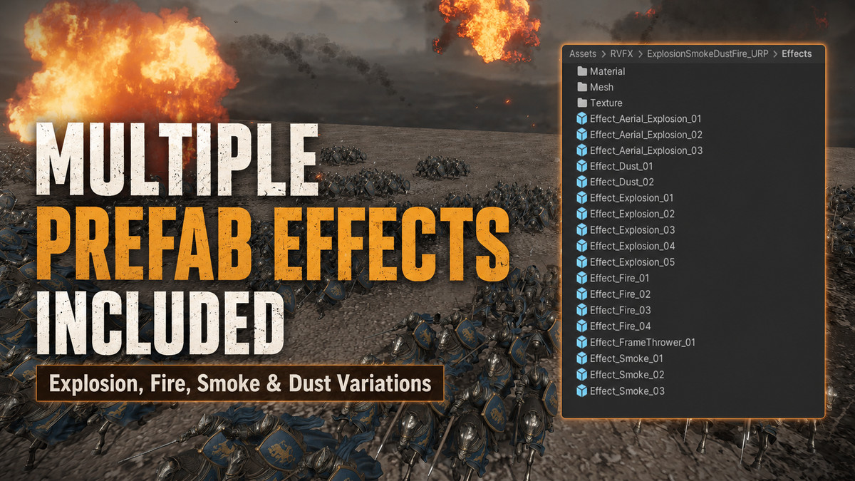 RVFX Explosion VFX Pack URP - Explosion, Fire, Smoke & Dust Effects
