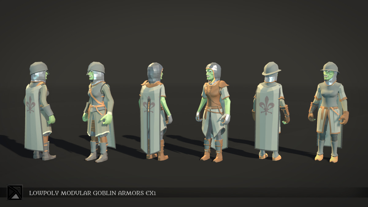 Low Poly Goblins Modular Armors Bundle - LOWPOLY MEDIEVAL FANTASY SERIES